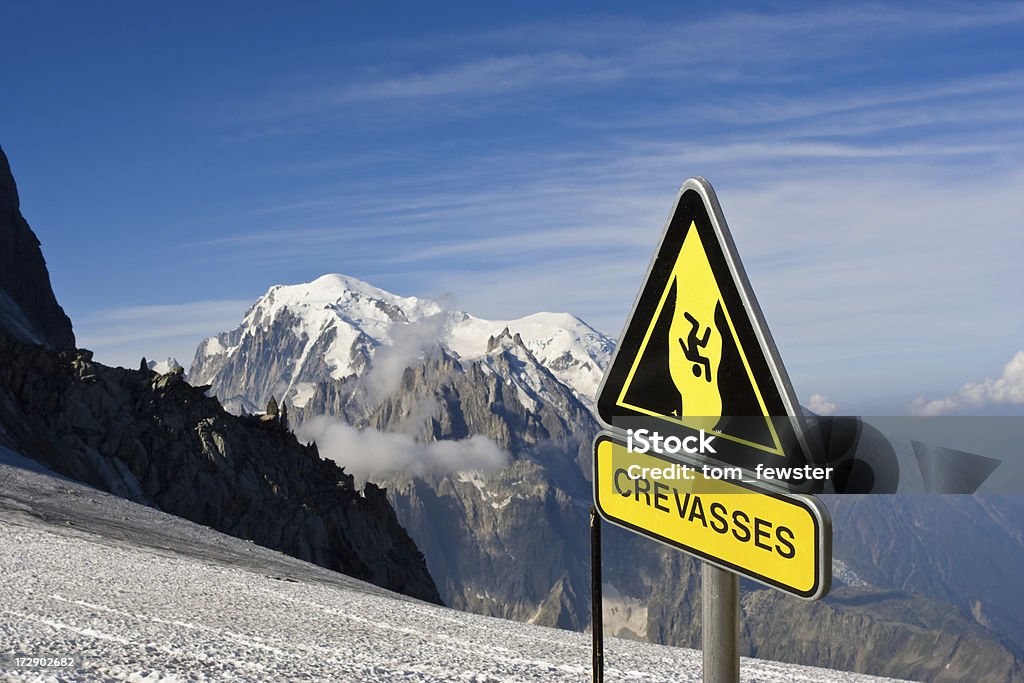 Danger de nombreuses Crevasses - Photo de Alpes européennes libre de droits