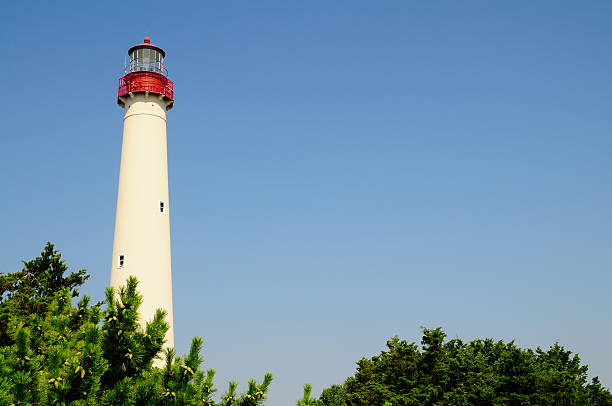 Lighthouse in Cape May, NJ stock photo