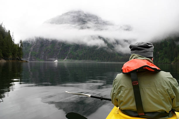 Misty Kayak stock photo