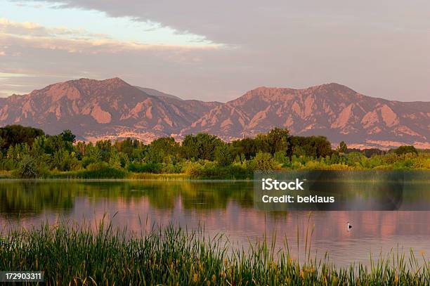 Flatirons O Świcie Z Lina Ptak - zdjęcia stockowe i więcej obrazów Boulder - Boulder, Stan Kolorado, Denver