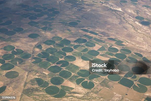 Desert Irrigation Stock Photo - Download Image Now - Farm, New Mexico, Aerial View