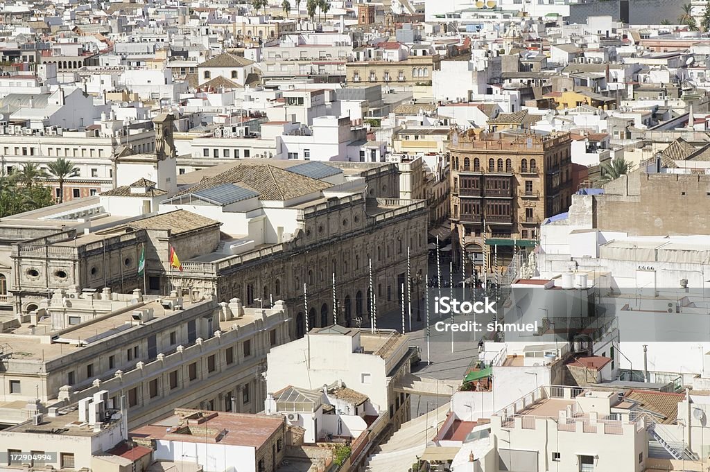 Sevilha City Hall (Ayuntamiento) na Praça de San Francisco a partir de cima - Royalty-free Andaluzia Foto de stock