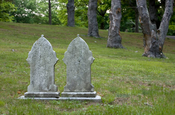 Headstones stock photo