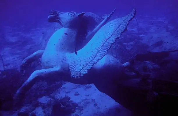 underwater archeologypegasus statue in the red sea