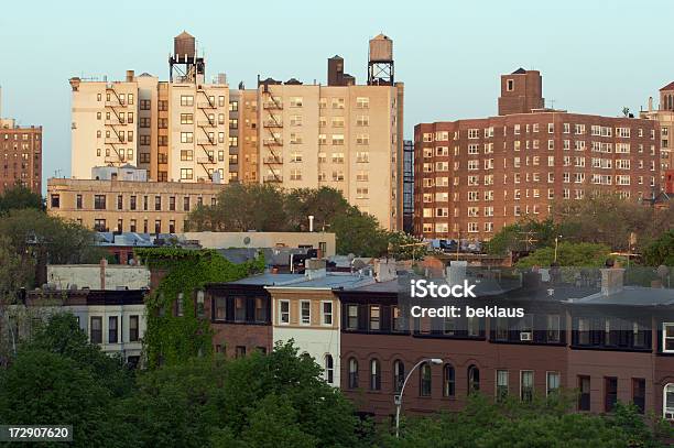 Photo libre de droit de Appartements De Brooklyn banque d'images et plus d'images libres de droit de Brique - Brique, Brooklyn - New York, Château d'eau