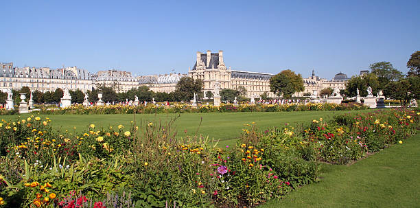 Panoramic Louvre Museum in the summer
