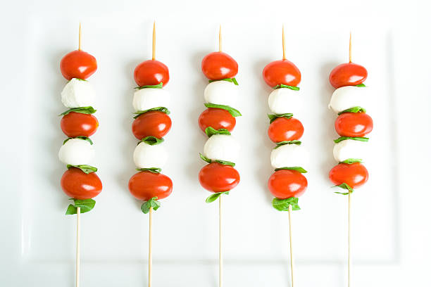 Tomato and mozzarella skewers