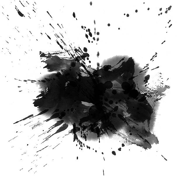istock Black and grey wash painting splatter 172908443