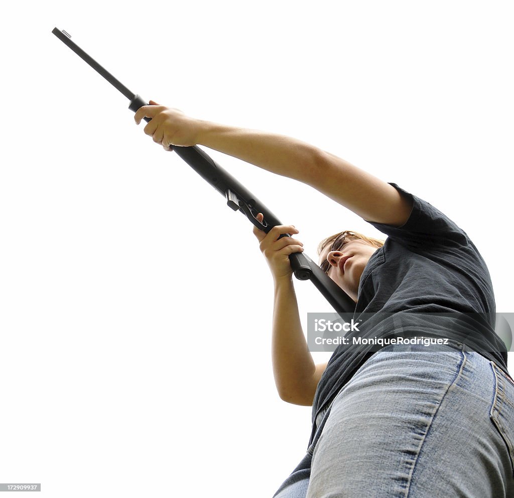 Teen Girl mit einem Gewehr - Lizenzfrei Abfeuern Stock-Foto