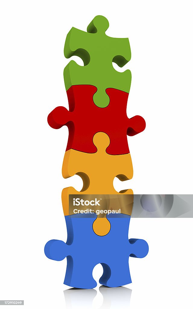 Jigsaw puzzle pezzi - Foto stock royalty-free di Affari