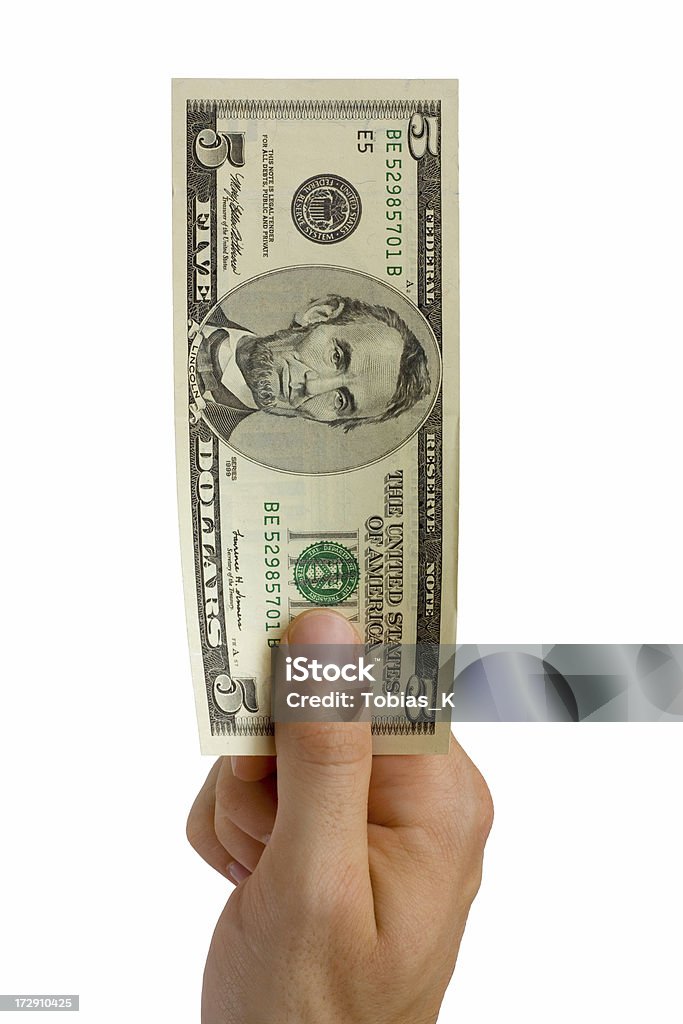 Five Dollar Bill - Lizenzfrei Bankgeschäft Stock-Foto