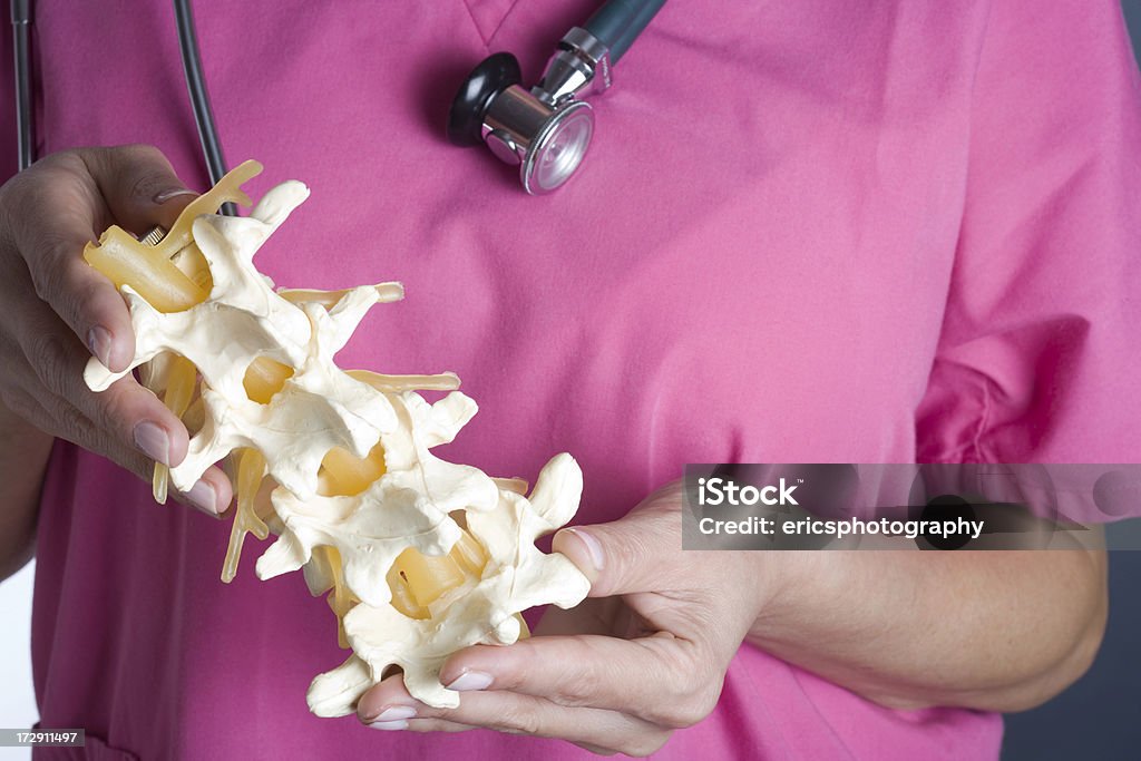 La médula espinal en manos de enfermería - Foto de stock de Adulto libre de derechos