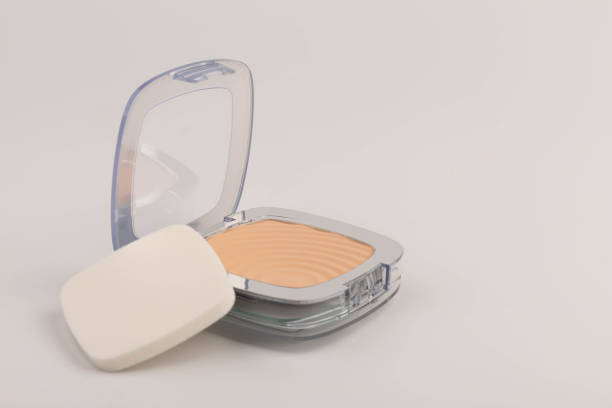 istock Opened make up powder, close up, isolated on white. 1729115185
