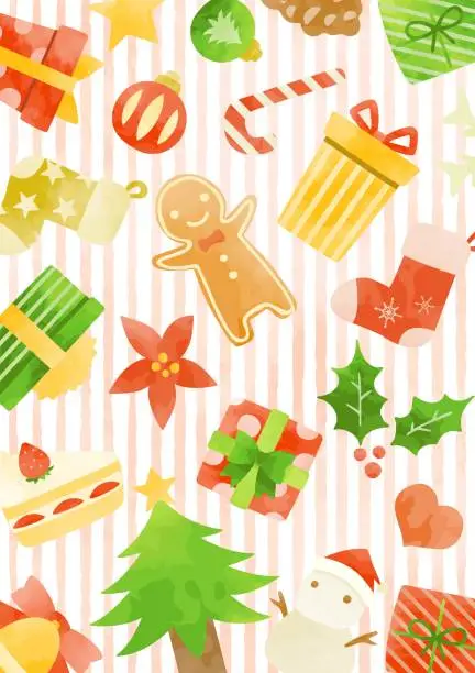 Vector illustration of cute Christmas background illustration 110