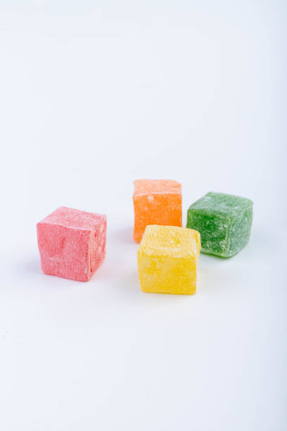 istock Traditional Turkish delight isolated on white background. Assorted 1729116801