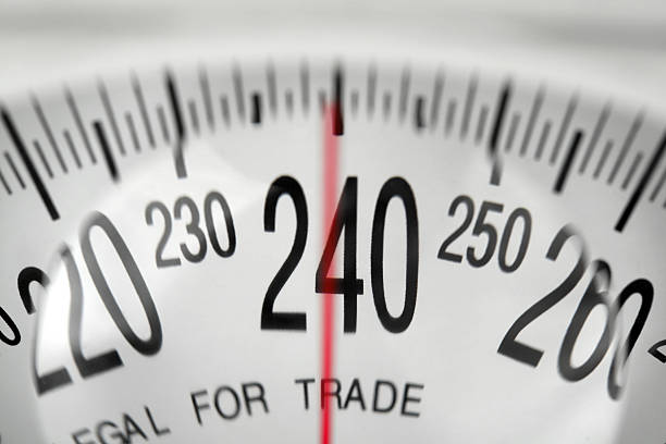 istock A bathroom scale showing the 240 pound mark  172912468