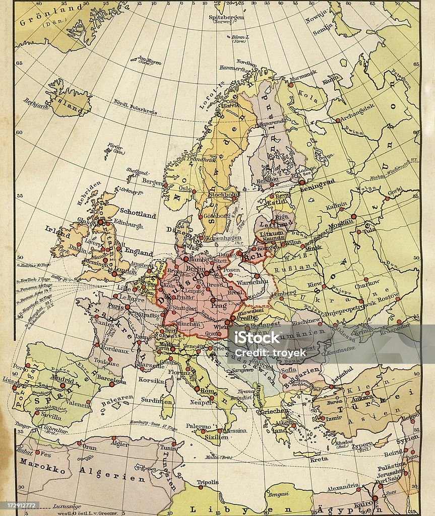 Mappa di Europa d'epoca - Foto stock royalty-free di Ex Unione Sovietica