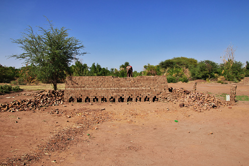 The small village on Nile river in Khartoum, Sudan