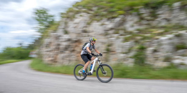 istock Man riding electric mountain bike 1729137923