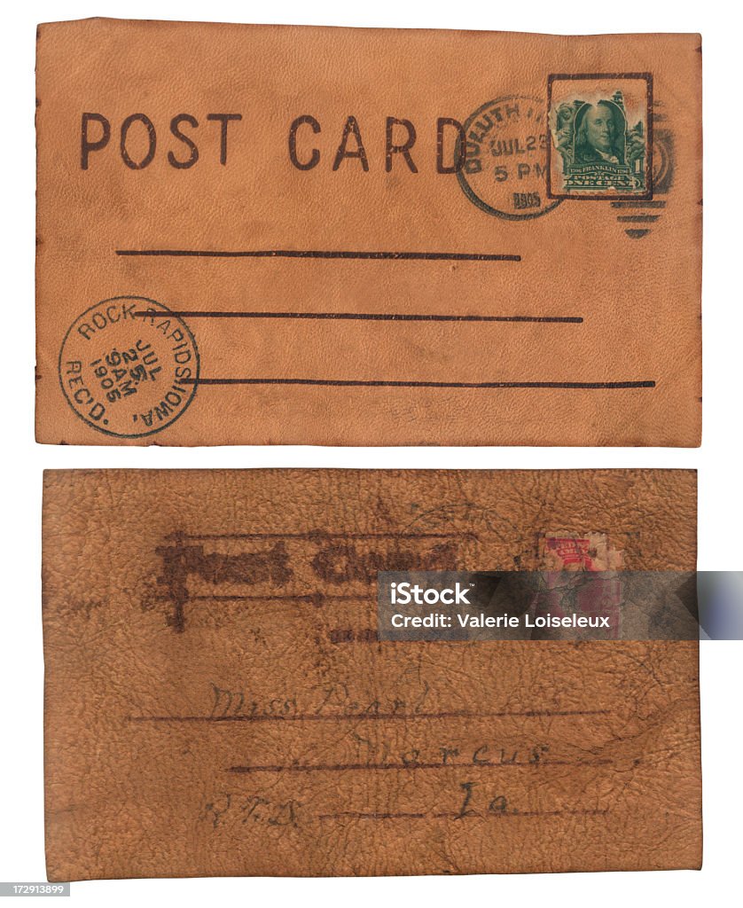 Cartoline in pelle Vintage - Foto stock royalty-free di Cartolina postale