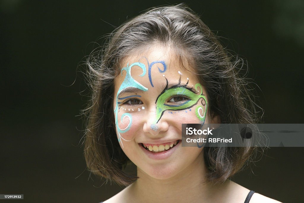 Garota com pintura de rosto - Foto de stock de Adolescente royalty-free