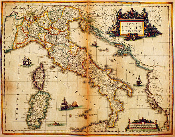 イタリアマップ 1635 - italy map sicily cartography点のイラスト素材／クリップアート素材／マンガ素材／��アイコン素材