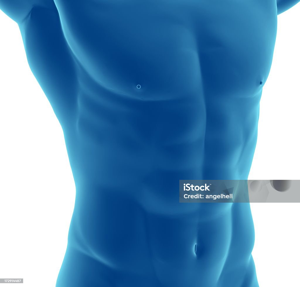 Muscoloso torso di un uomo - Foto stock royalty-free di Addome