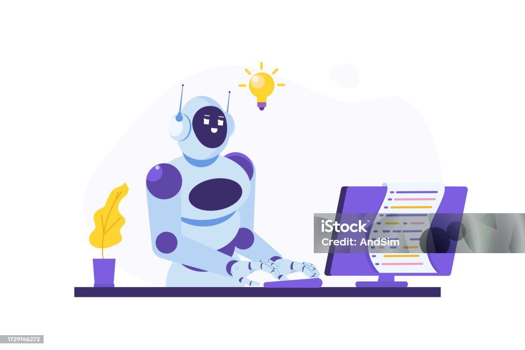 Small Bot Coding Coding Bot Chat Bot Developed Concept Vector Illustrations For Banner ...