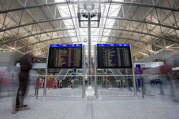 istock Airport lounge with arrival departure board 172914955