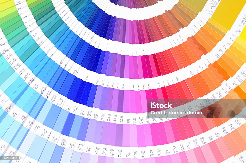 カラー構造、CMYK /Pantone システムガイド - カラーホイールのロイヤリティフリーストックフォト