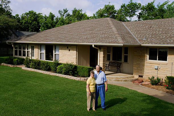 proud homeowners stock photo