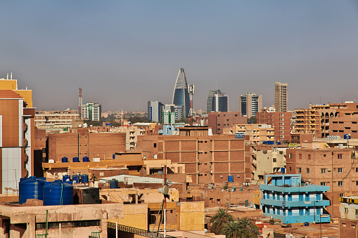 Sudan, Khartoum - 18 Feb 2017: The view of the old town of Khartoum, Sudan