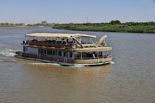 Sudan / Khartoum - 18 Feb 2017: The ship on Nile River, Khartoum, Sudan
