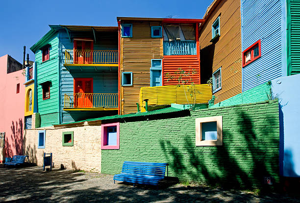 Colourful Houses "La Boca, Buenos Aires, ArgentinaColorful houses in La Boca,  famous part of Buenos Aires, Argentina." caminito stock pictures, royalty-free photos & images