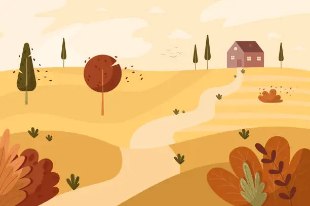 Vector illustration of Autumn landscape