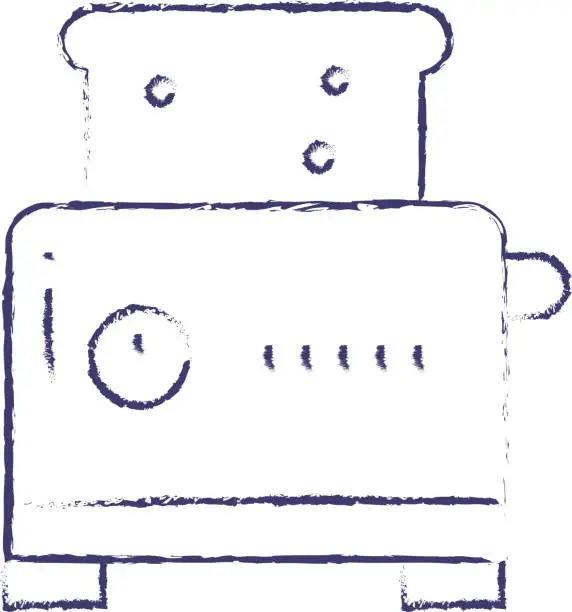 Vector illustration of Toaster maker  hand drawn vector illustration