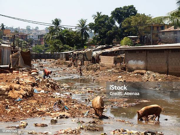 Kroo Bay Bairro De Lata Em Freetown Serra Leoa - Fotografias de stock e mais imagens de Serra Leoa - Serra Leoa, Bairro de Lata, África