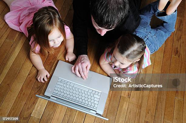 Family Computer Time Stock Photo - Download Image Now - 2-3 Years, 4-5 Years, Adult