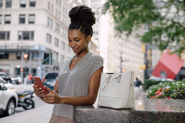 istock Businesswoman in downtown 1729174388
