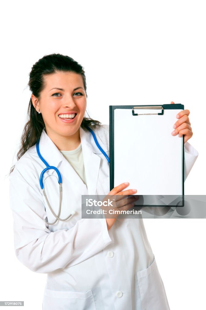 Médico com uma prancheta (em branco - Foto de stock de Adulto royalty-free