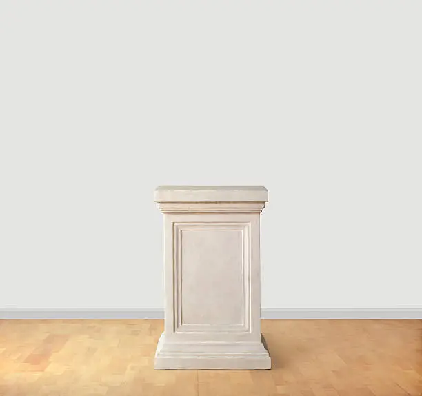 An empty pedestal in a museum. Add your own piece of artwork.Please see some similar pictures from my portfolio: