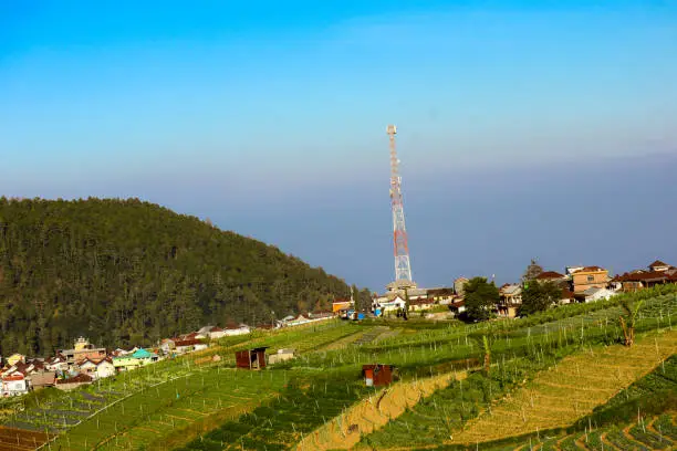 Photo of Rice fields in the mountains with a terasiring system