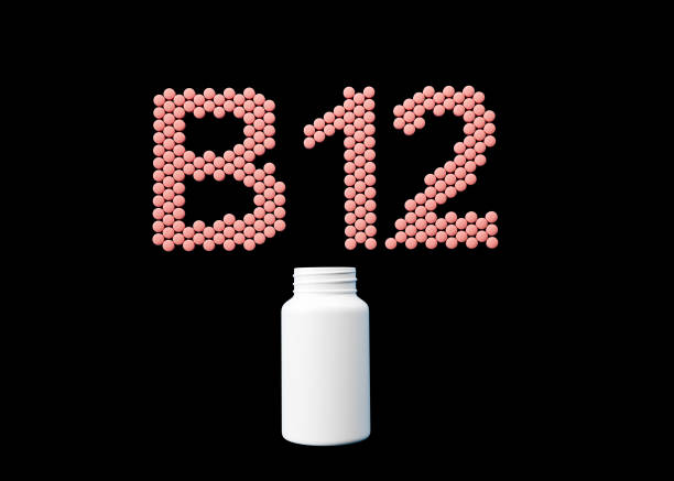 istock 3d Empty White Pill Bottle With B12 Text Made Of Vitamin B12 Tablet Black Background 3d Illustration 1729186070