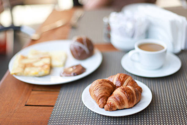 istock Breakfast in the hotel. Breakfast is buffet style. Croissants and coffee 1729192867