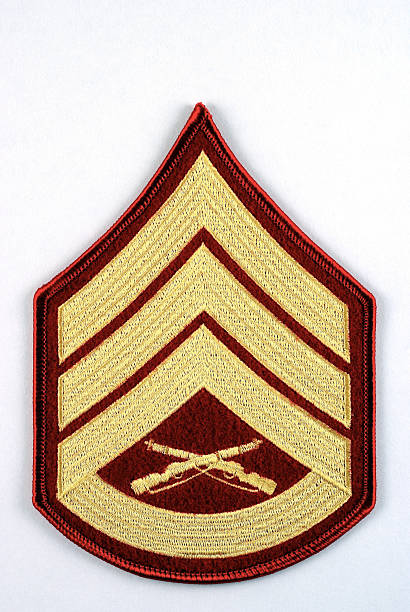 marine personal sergeant rang der insignia - rank military patch insignia stock-fotos und bilder