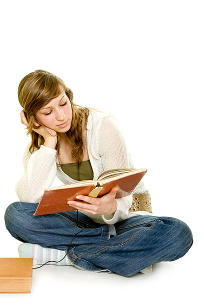 istock Girl doing homework isolated on white 172919681