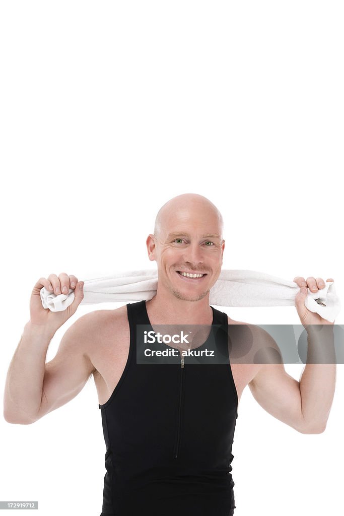 Homem Careca de Buff após um pesado exercício físico - Royalty-free 35-39 Anos Foto de stock