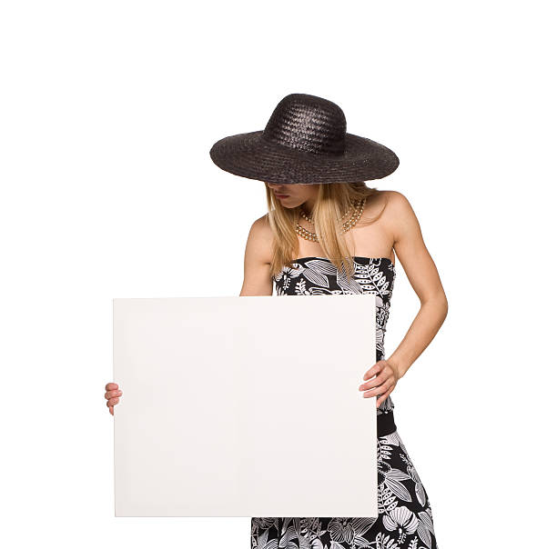 elegant billboard girl "Beautiful, elegant blond girl, holding a blank paper, billboard ready, for signage advertising ..." jacraa2007 stock pictures, royalty-free photos & images