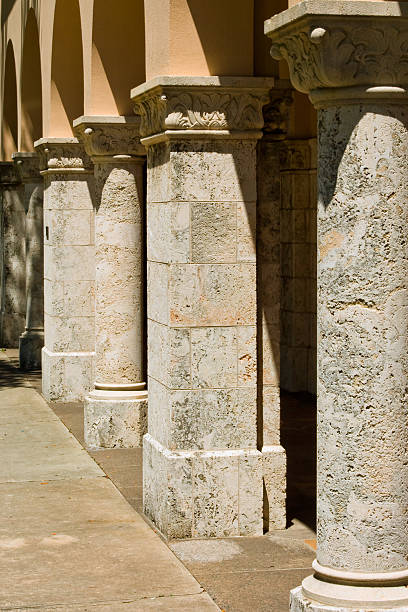 Multiple columns in colonnade stock photo