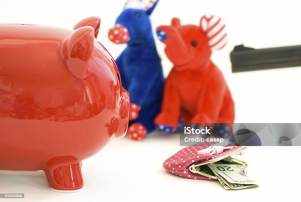 Politische Red Sparschwein - Lizenzfrei Bankräuber Stock-Foto